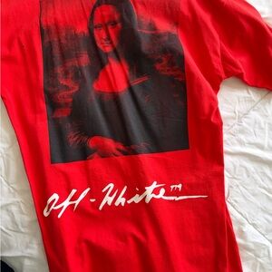 Off-White Red Black Mona Lisa Graphic Tee